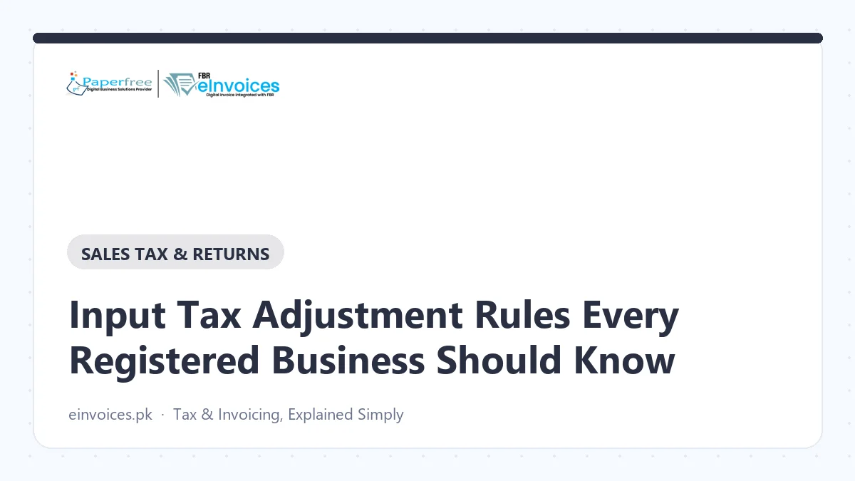 Input Tax Adjustment Rules Every Registered Business Should Know