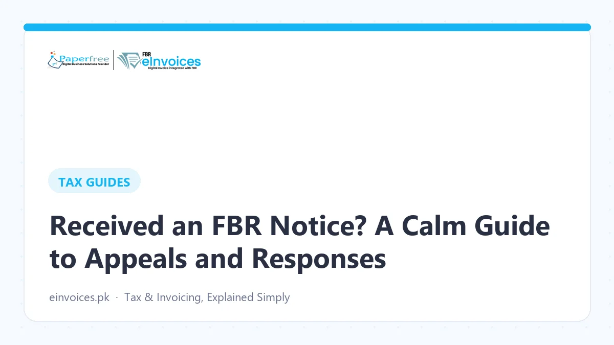 Received an FBR Notice? A Calm Guide to Appeals and Responses